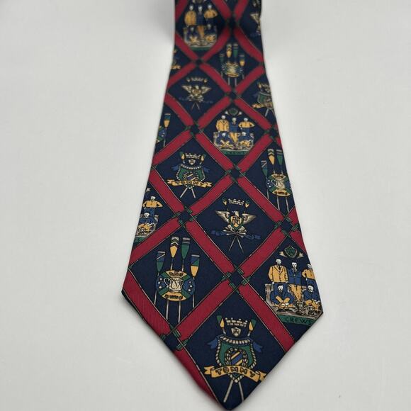 Lot of 2 Vintage Tommy Hilfiger Ties Crews Rowing Nautical Royal Military Silk - Picture 4 of 6